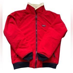 Men’s Classic Land’s End Red Sherpa-Lined Zip Jacket – Like New 🔥